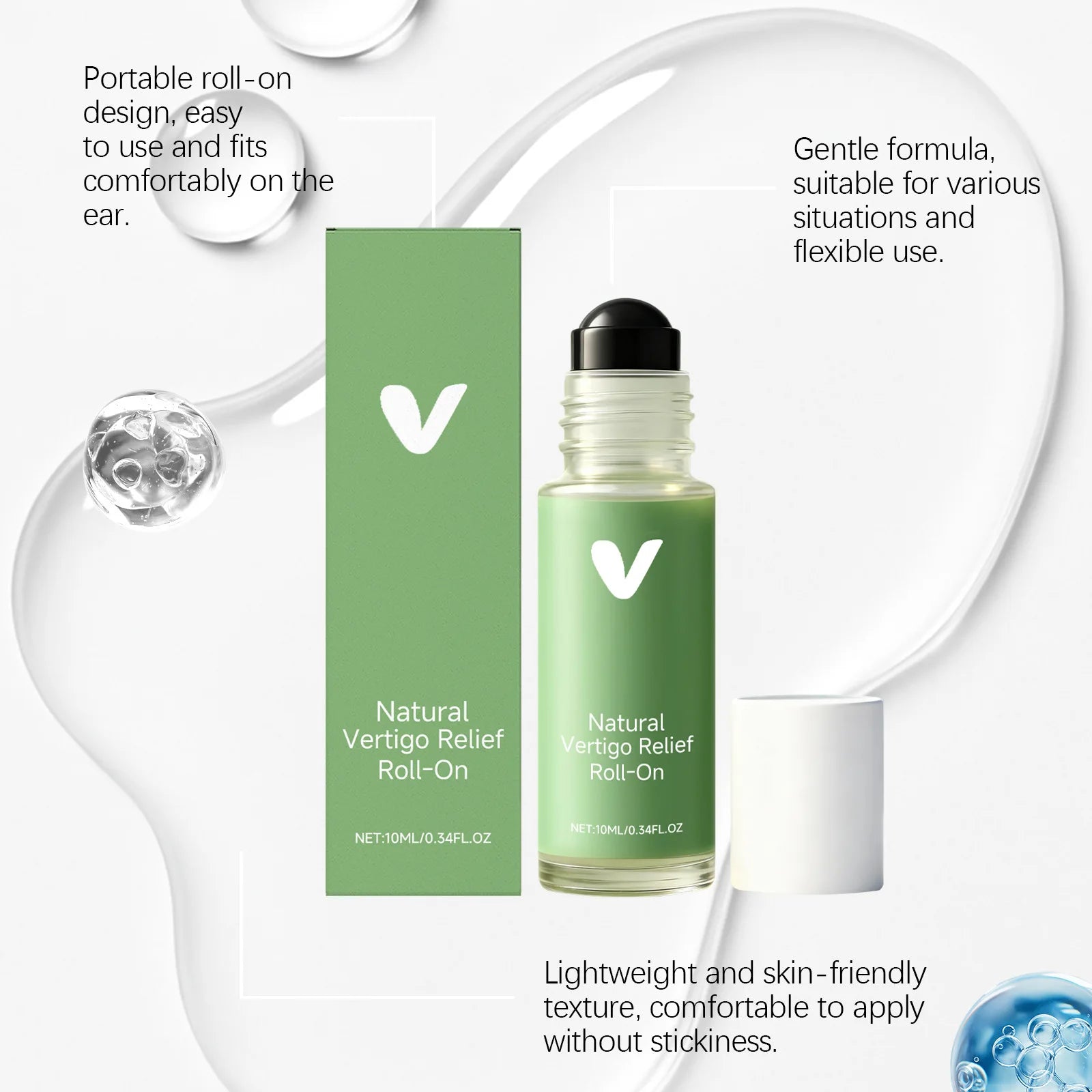 Menthol Soothing Oil Relieve Vertigo Dizziness Refresh Calm Mood Soothe Nausea Fast Absorb Fit Travel Vertigo Relief Oil Roll On Oasis Select
