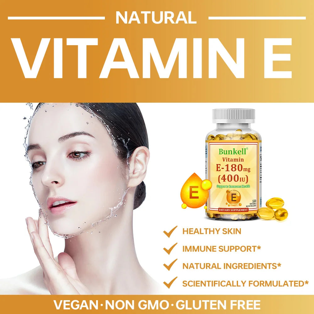 Vitamin E 400 IU Softgels – Antioxidant, Skin & Immune Support Vitamin E Supplement Oasis Select