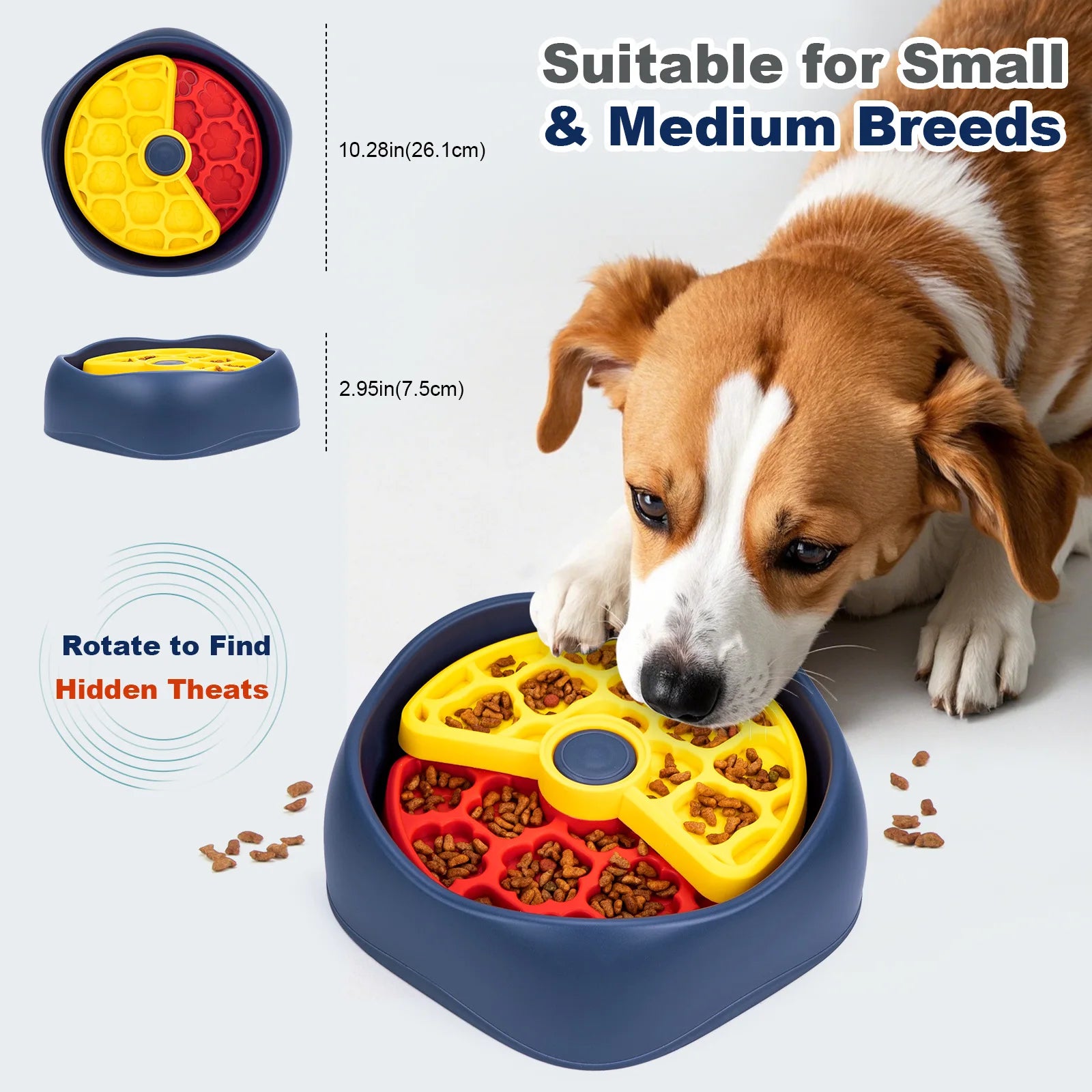 Three-layer Rotating Slow Food Bowl for Cats and Dogs, Educational and Anti-choking Dog Bowl, Anti-tipping Tableware and Feeder Oasis Select