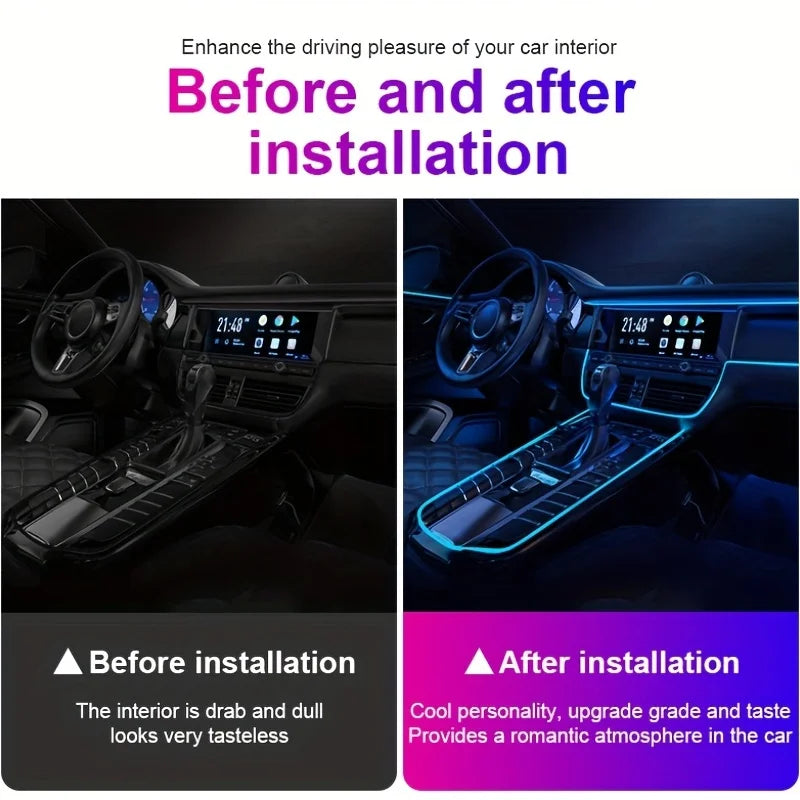 5M USB Car Interior LED Ambient Light Strip | Neon EL Glow