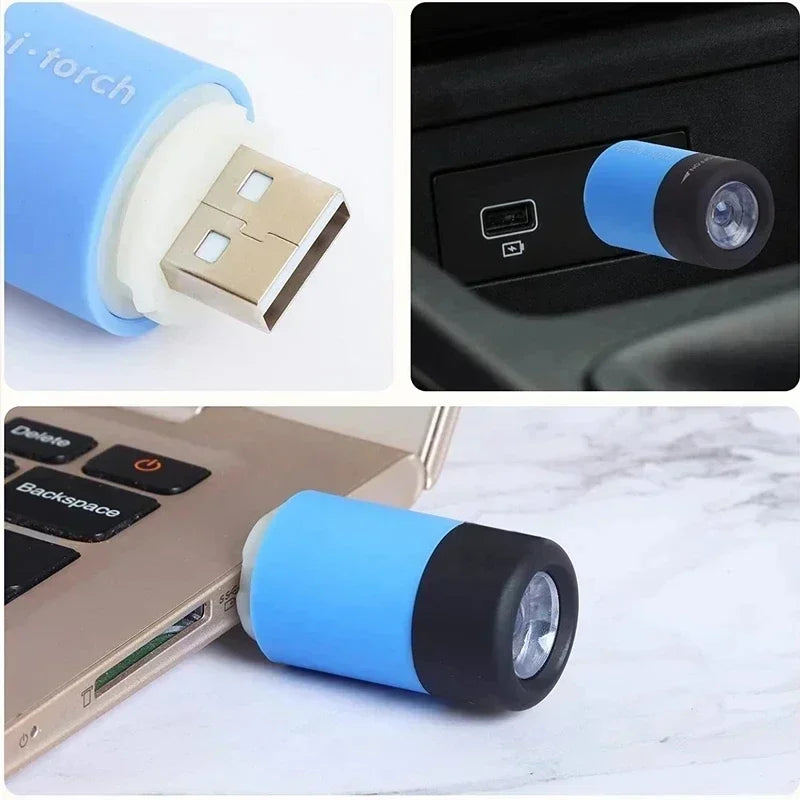 Mini USB Rechargeable LED Keychain Flashlight – Waterproof
