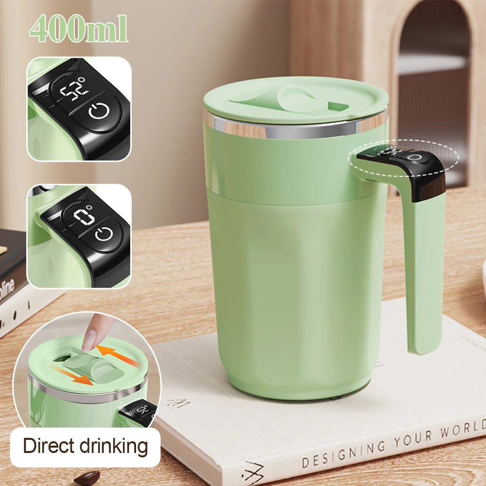 400ml Self-Stirring Coffee Mug | Temperature Display & USB Charge