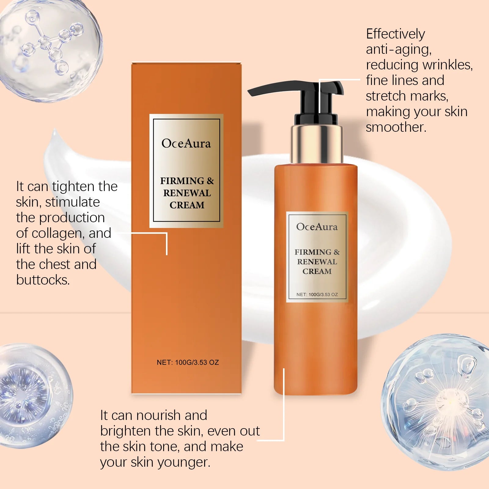 Firming Body Cream: Hydrating & Nourishing Body Moisturizer for Skin Radiance, Elasticity & Care Oasis Select
