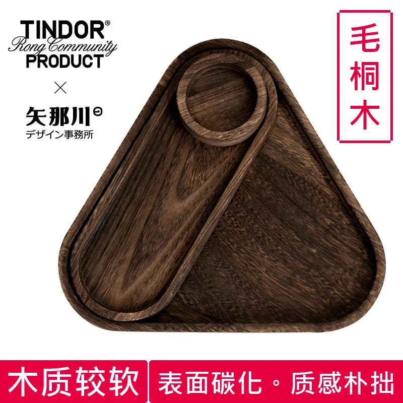 Japanese wooden tray fruit wine snack tray Creative household tableware tray Oasis Select Paulownia B