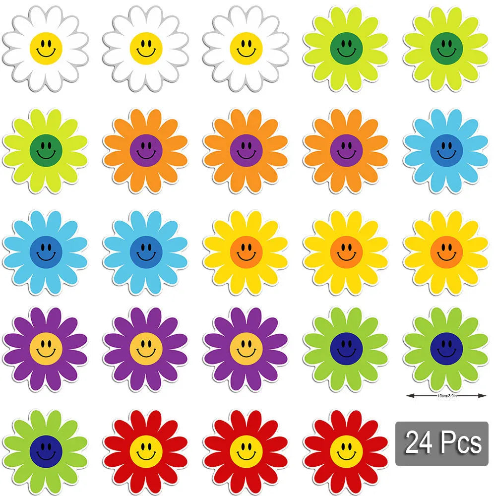 Magnetic Cartoon Sunflower Flower Refrigerator Sticker PVC Self-priming Soft Magnetic Car Decoration Sticker Oasis Select CT059