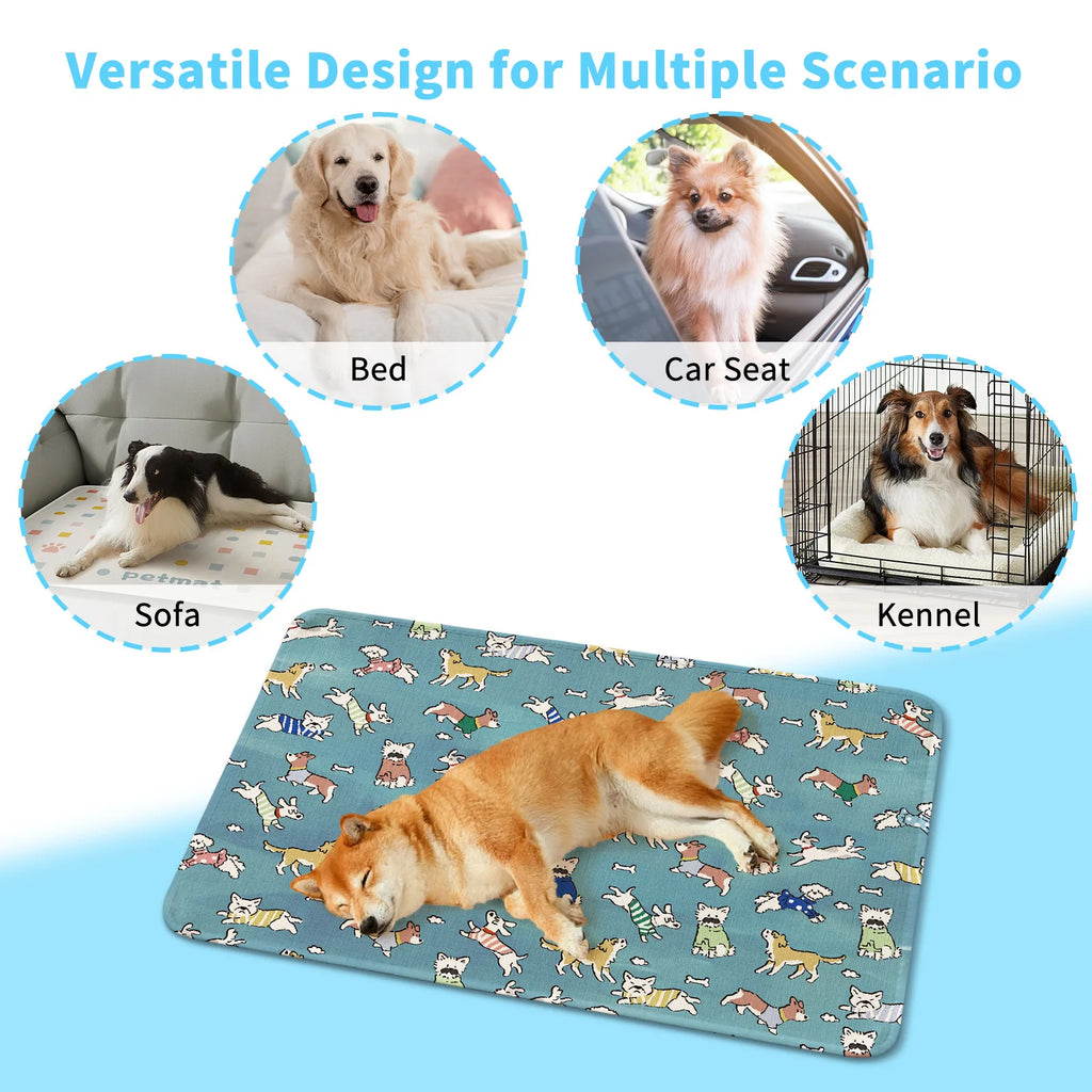 Summer Cooling Ice Silk Mat for Pet - Dog & Cat Nap Mat, Bite Resistant & Moisture - Proof Bed Mat Oasis Select