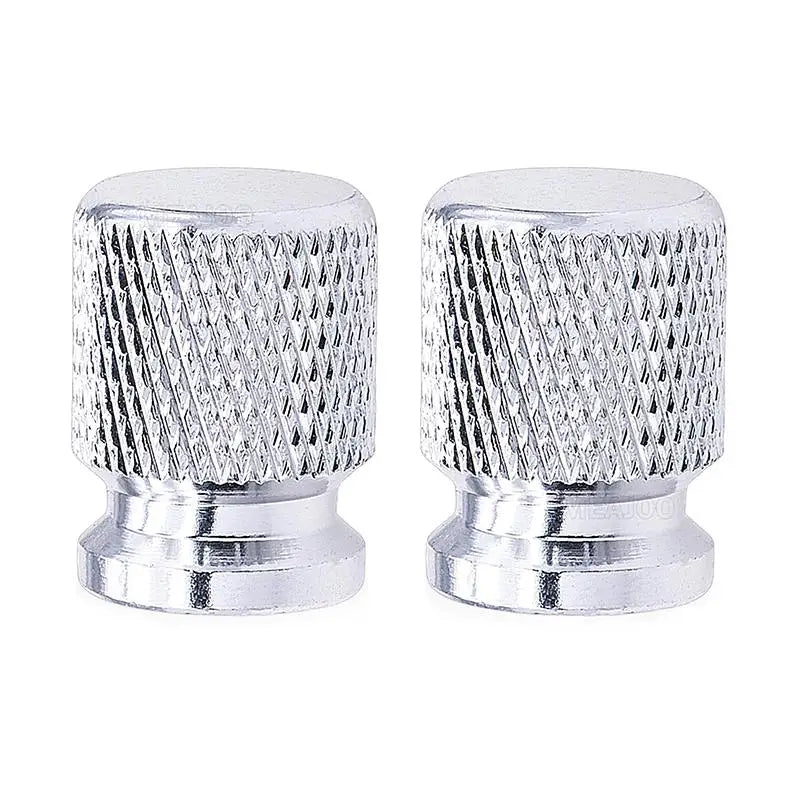 Tire Valve Stem Caps, Anodized Aluminum Wheel Valve Covers Accessories, Universal For Cars, SUVs, Bikes, Trucks And Motorcycles Oasis Select Silver