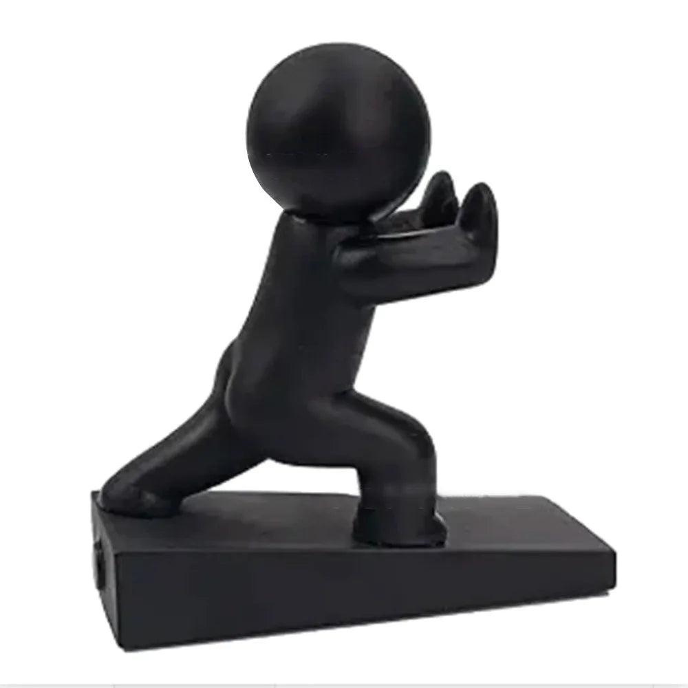Cute Cartoon Decorative Door Stop No Drilling Action Figure Door Stopper Non-slip Anti Collision Door Bumper for Home&Bedroom Oasis Select Black-C