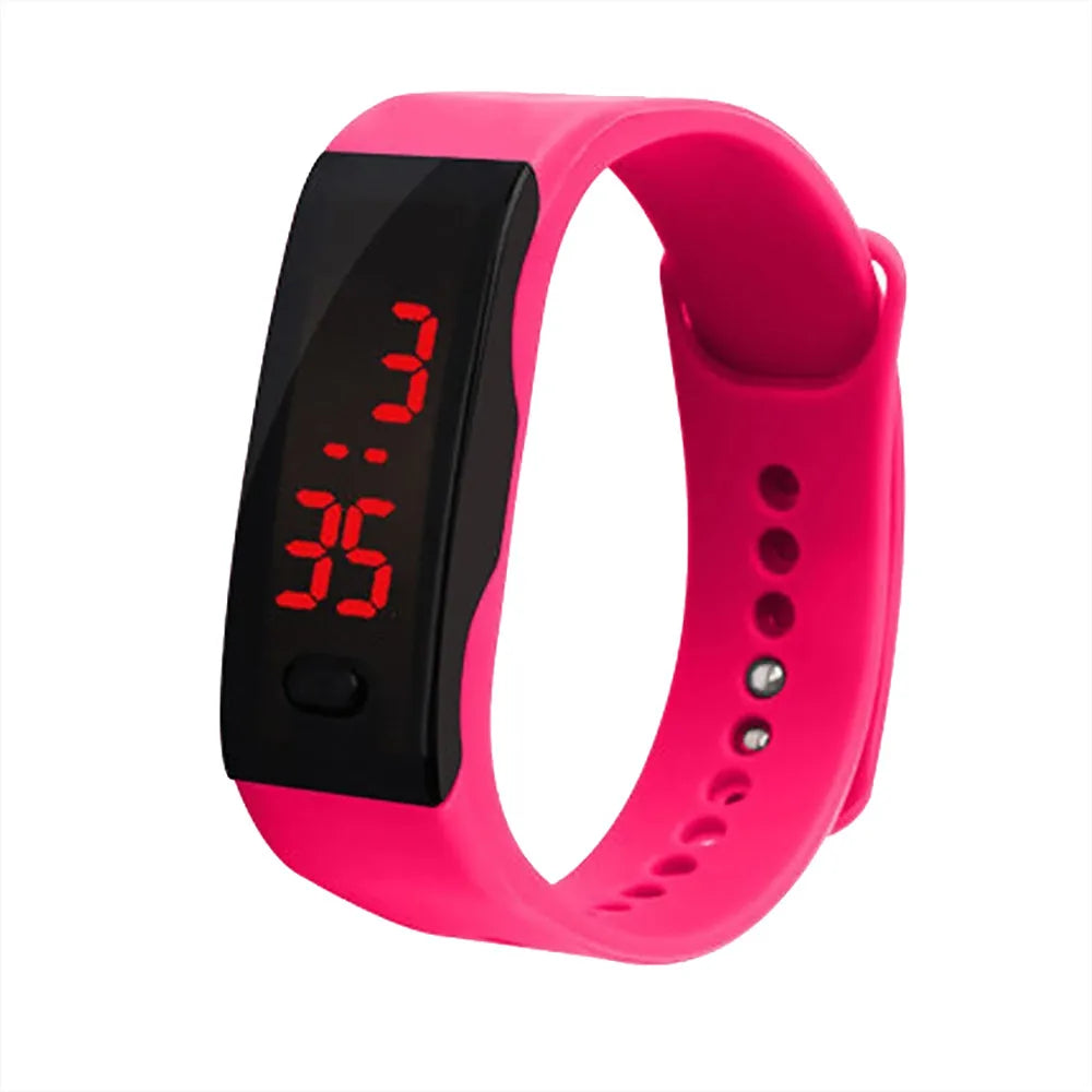 Led Digital Display Bracelet Student Electronic Watch Children'S Outdoor Sports Watch Silicone Watch Children'S Gift Relojes Oasis Select Hot Pink