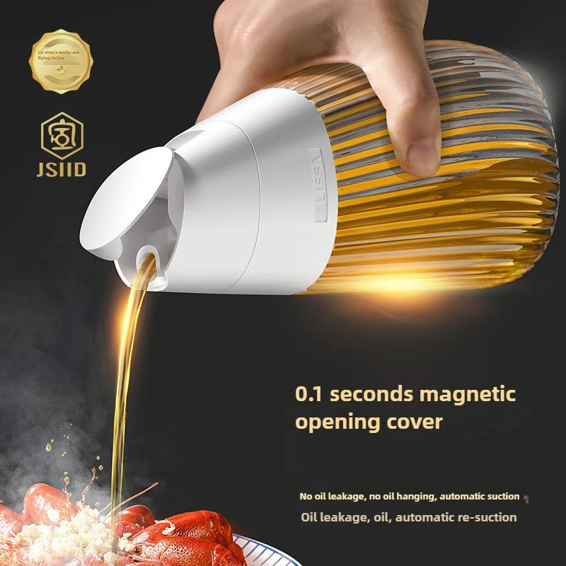 LISSA Glass Oil Pot, Anti-leakage Bottle, Household Kitchen Large Oil Tank, Gravity Automatic Opening and Closing Oil Container Oasis Select