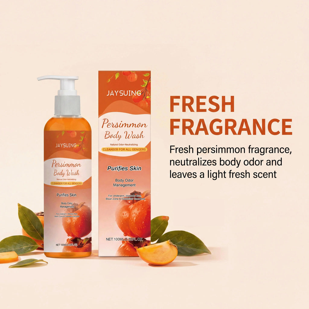 Persimmon Shower Gel – Cleansing, Deodorizing & Exfoliating Exfoliating Body Wash Oasis Select