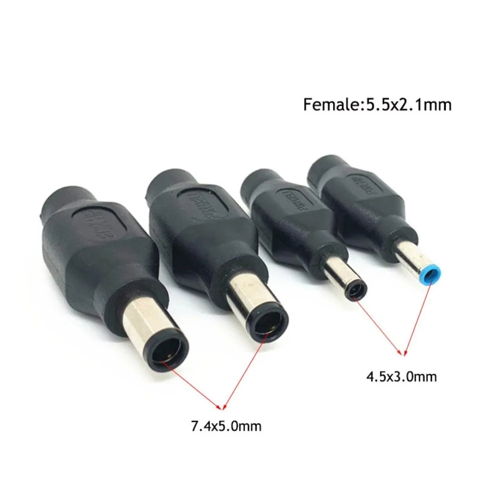 X 2.1mm Female 7.4 X 5.0mm Male With Pin DC Male to Female Connector DC Female Power Plug DC Male Adapter Power Plug Converter Oasis Select