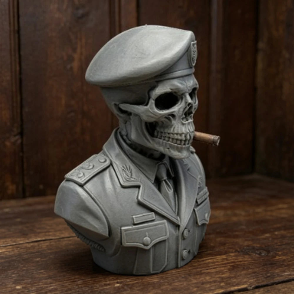 3D Printed Skeleton Undead Commander Half Body Dark Fantasy Half Body Skeleton Warrior Statue Desktop Collection Decoration Gift Oasis Select