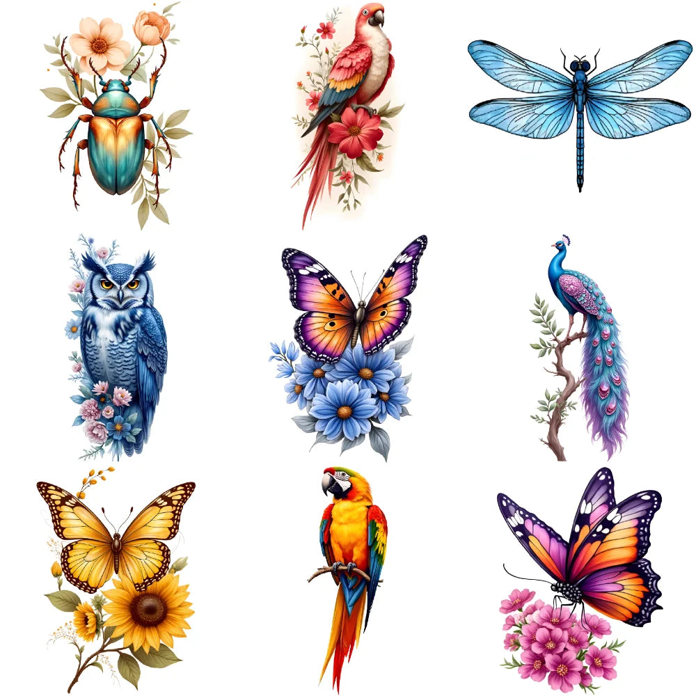 9-Piece Waterproof Temporary Tattoo Stickers – Wolf & Bear