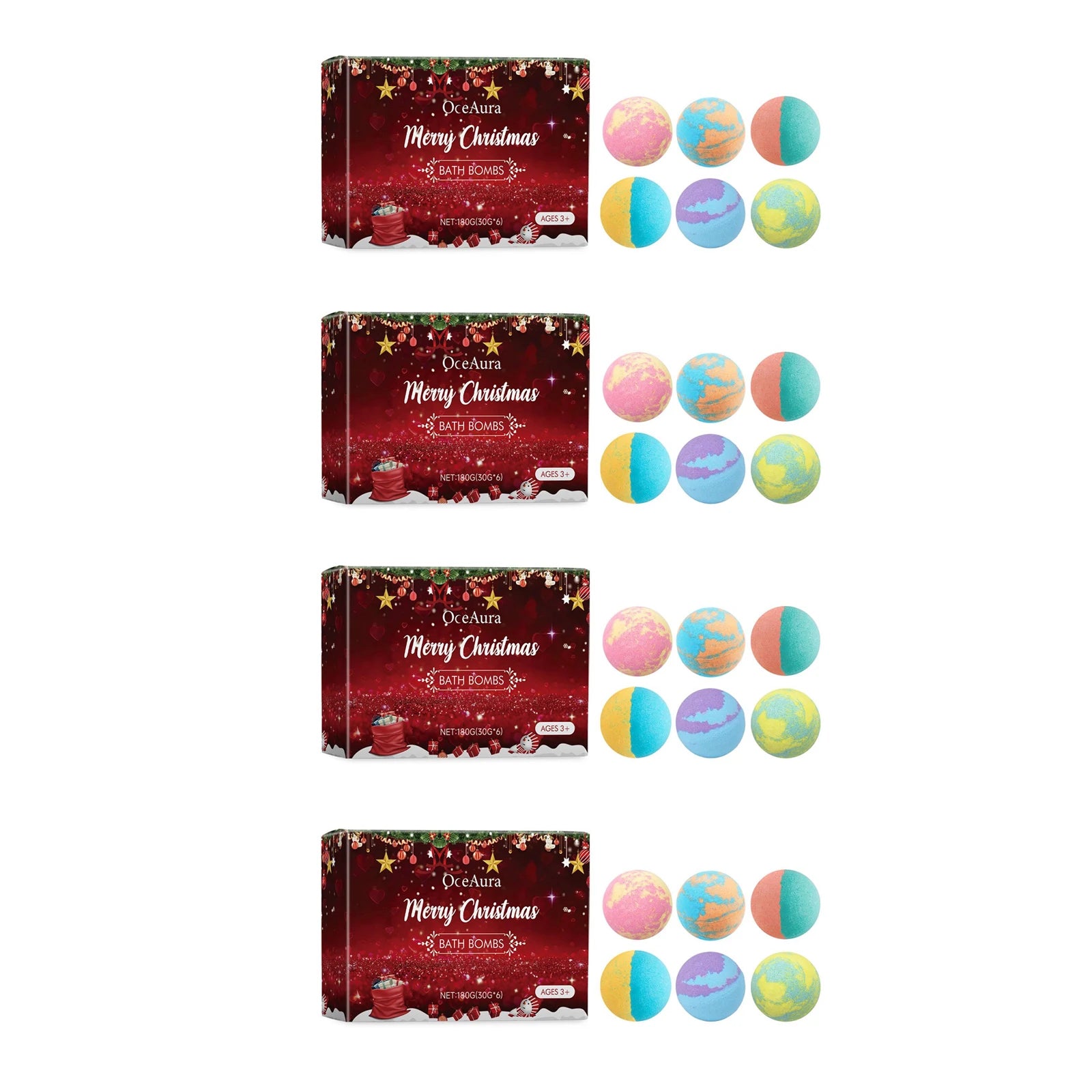 OceAura Christmas Bath Bombs Gift Set – Kids & Adults Bath Bombs Gift Set Oasis Select 24pcs boxed