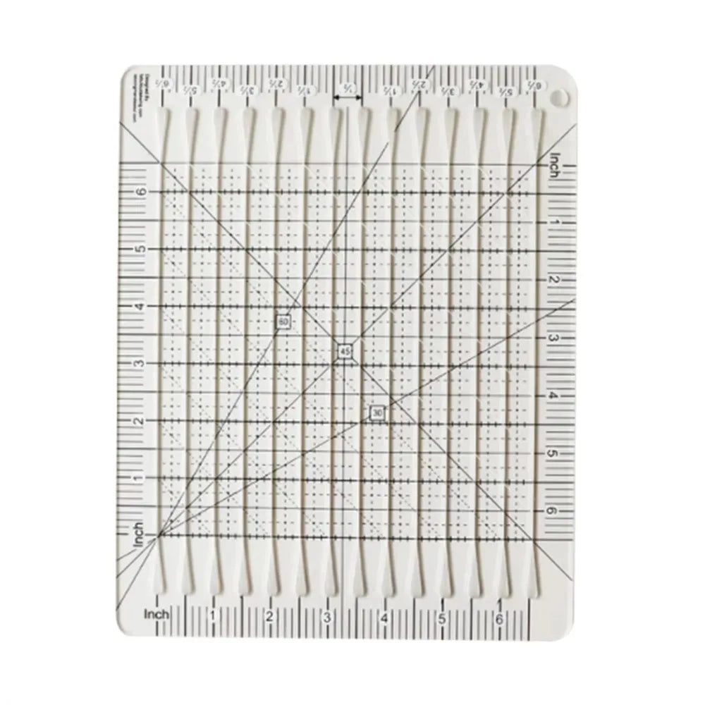Cutting Assistant 5-in-1 Quilting Ruler Clear Acrylic Scale Slotted Quilting Template Transparent Square Fabric Cutting Ruler Oasis Select 6in