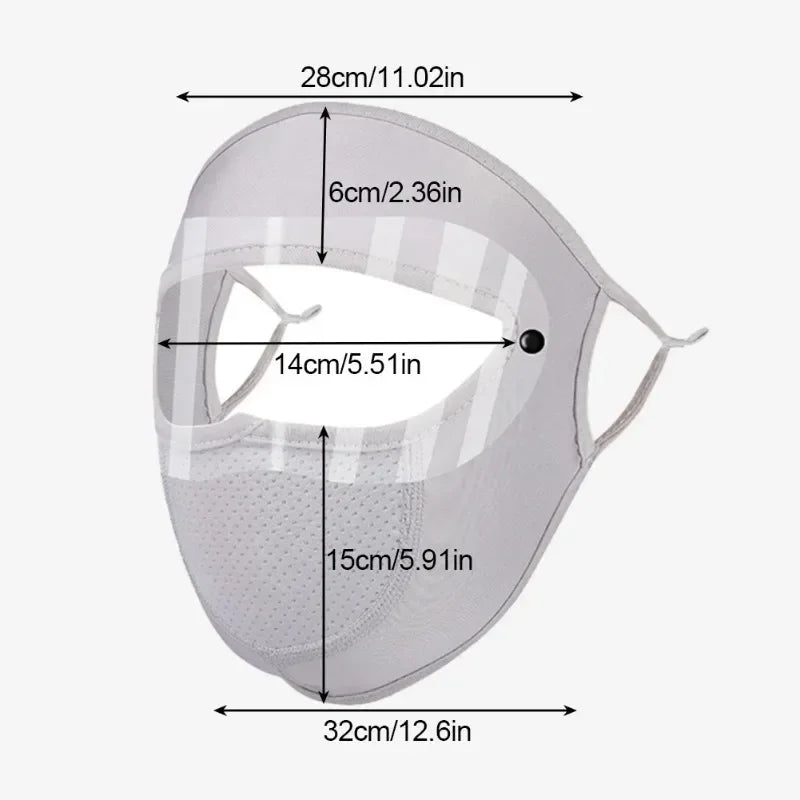 Dustproof Face Mask with Breathing Hole and Goggles Cycling Sun Protection Full Face Cover Ear Loop UV Shield for Outdoor Sports Oasis Select
