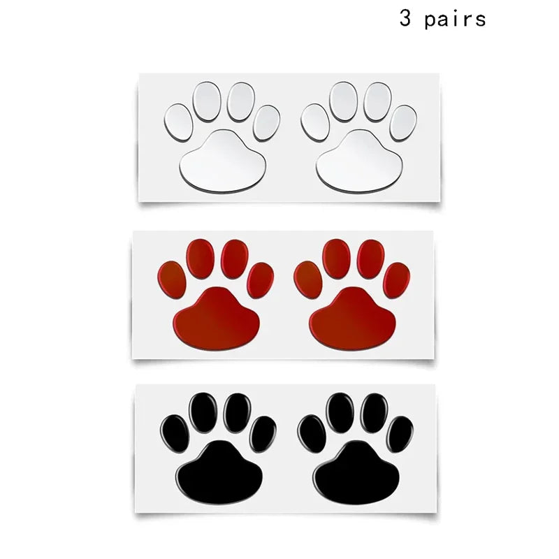 1/2/3/4pairs Door Mirror Cat Dog Footprint Puppy Claw Car Stickers Footprint Sticker Windshield Decals Bumper Car Window Decals Oasis Select Mixed 3pairs