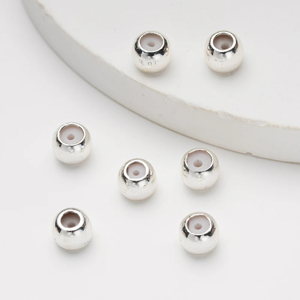 20pcs 3/4/5/6mm 18K Gold Stopper Silicone Slider Brass Beads Adjustable Positioning for DIY Jewelry Bracelet Necklace Making Oasis Select Silver 3mm