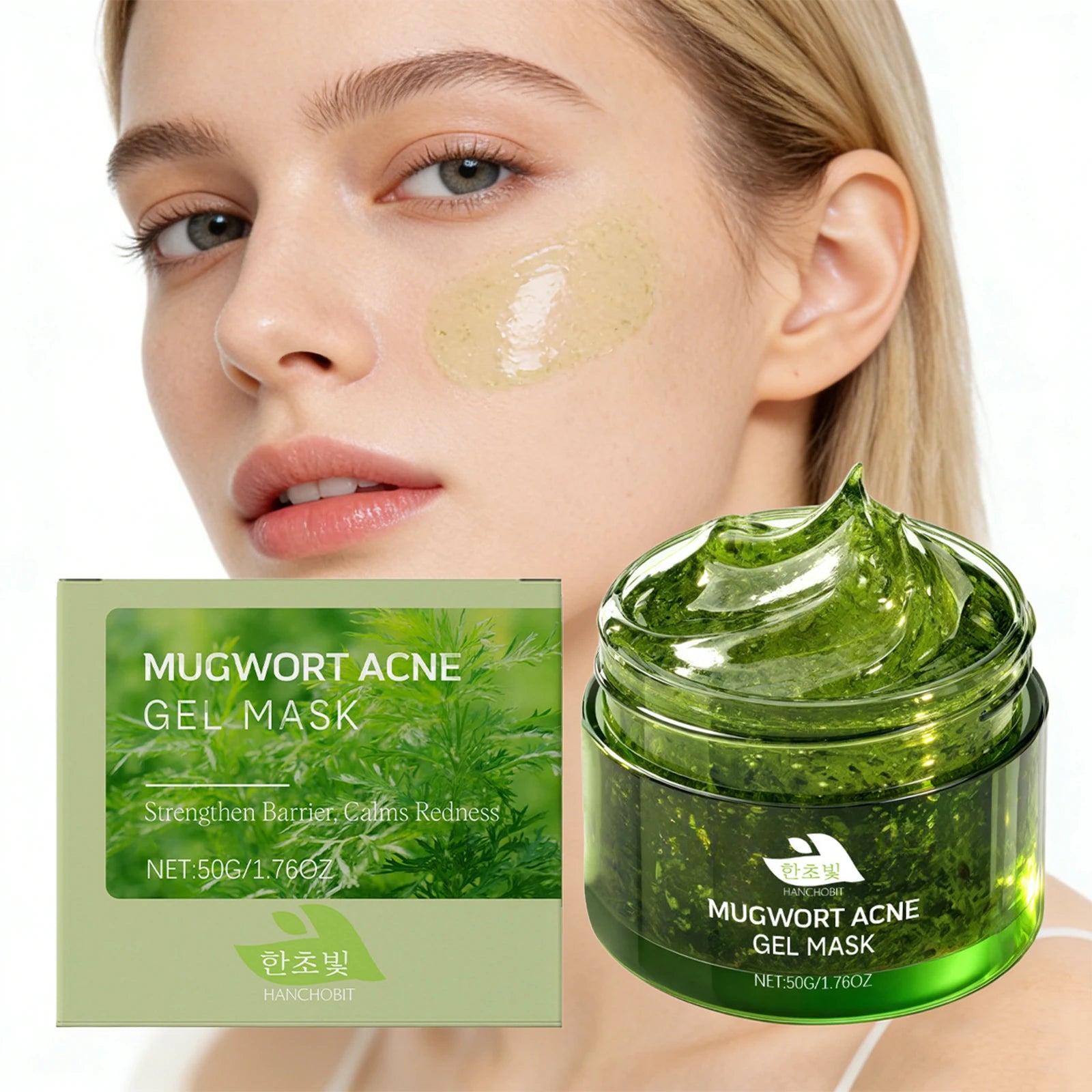 Mugwort Acne Gel Mask Anti Acne Redness Relief Gentle Exfoliation Oil Control Cleansing Pores Improve Dullness Skin Care Oasis Select