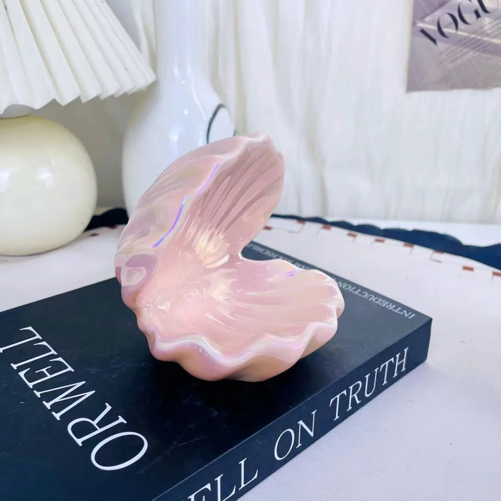 Pearl Shell Night Light – Ceramic Desk Lamp for Bedroom Decor