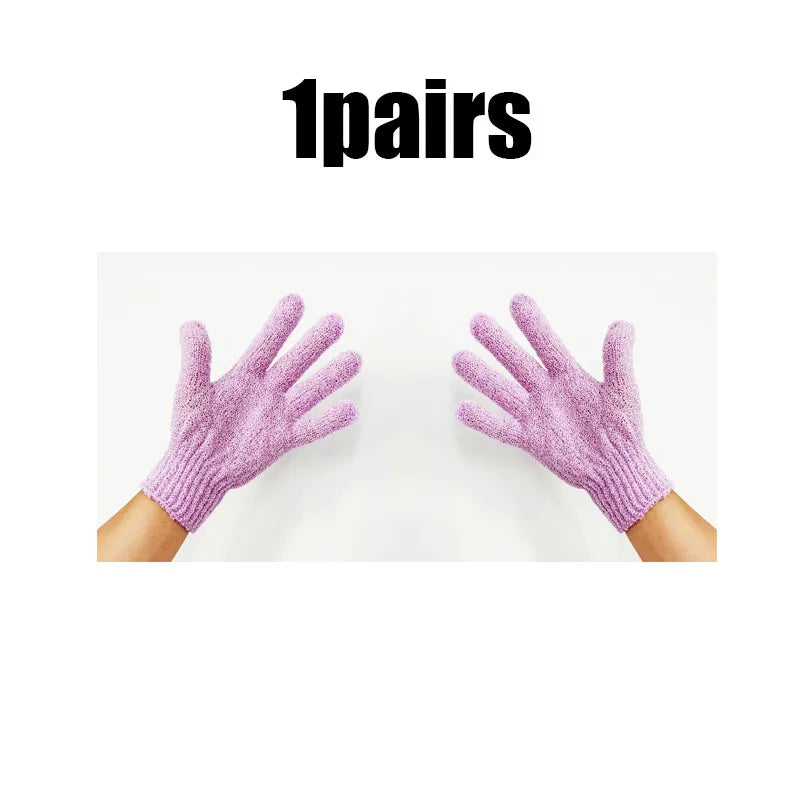 1/2/3pairs Body Cleaning Gloves Washcloth Soft Brush Home Hotel Bathroom Shower Ball Back Scrubber Exfoliating Skin Bath Gloves Oasis Select 1pairs purple