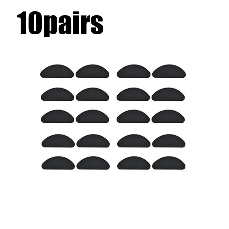 10/40pair Glasses Nose Pads Adhesive Silicone Nose Pads Non-Slip Transparent Nosepads For Glasses Eyeglasses Eyewear Accessories Oasis Select 10pairs Black