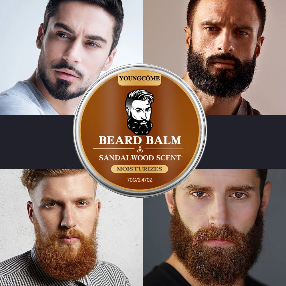 YOUNGCOME Beard Growth Oil & Sandalwood Balm | Argan Oil Kit Beard Care Kit Oasis Select