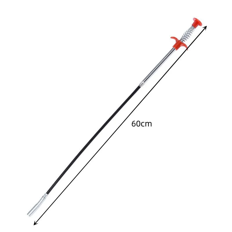 Plumbing Four-claw Hook Dredger Sewer Toilet Tool Manual Grab Hair Cleaning Clogging Pipe Dredging Clamp Household Supplies Oasis Select 60CM