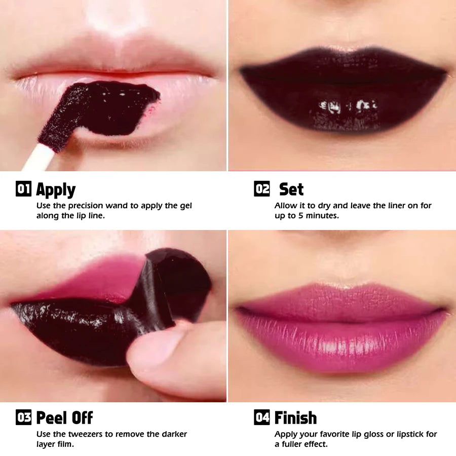 KAFURUX Peel-Off Lip Stain – 7 Colors, Waterproof & Long-Lasting