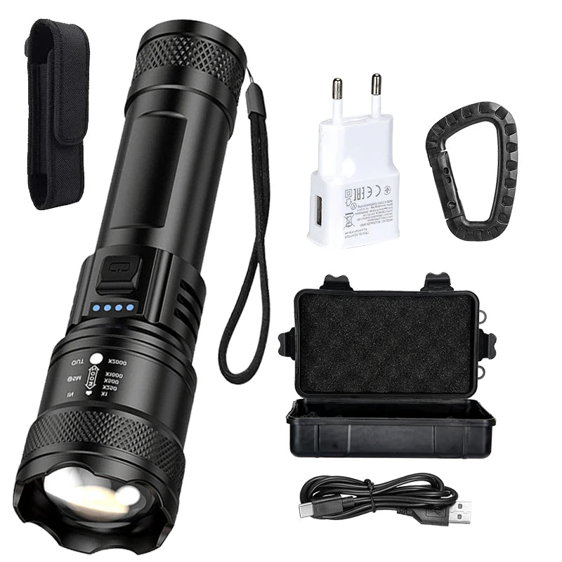 ZHIYU Super Bright USB Rechargeable LED Tactical Flashlight