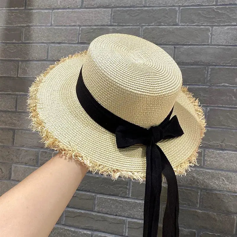 Women Straw Sunscreen Cap 모자 썬캡 비치모자 очки солнцезащитные женск Gorros Foldable UV Protection Outdoor Large Brim Sunscreen Oasis Select B7