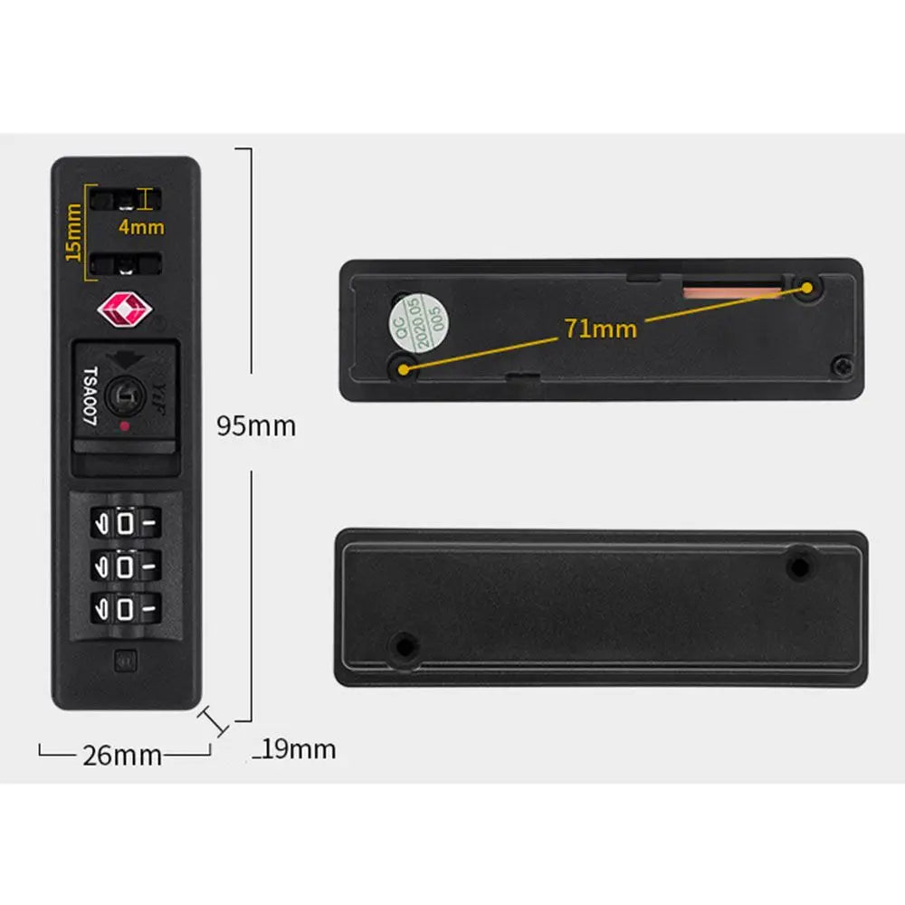 Portable TSA Customs Code Lock Protection Security 3 Digit Password Lock Weatherproof Anti-theft Luggage Safely Code Lock Oasis Select