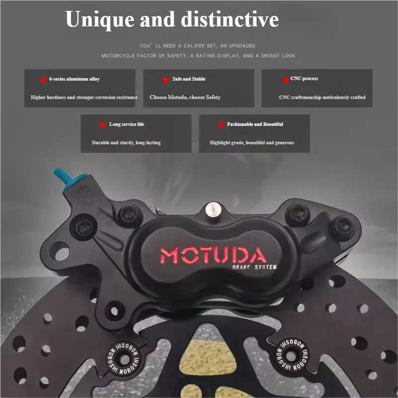 Motuda CNC Big Abalone Caliper Brake Front and Rear Four piston Down Pump Oasis Select
