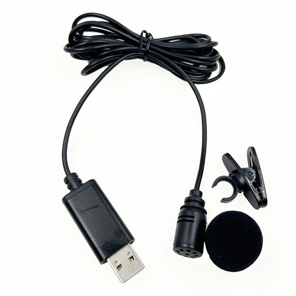 In-Car Recording Smartphone External Microphone Collar Clip Microphone 2m Black 360 Omni-Directional Audio Hands-Free Use Oasis Select