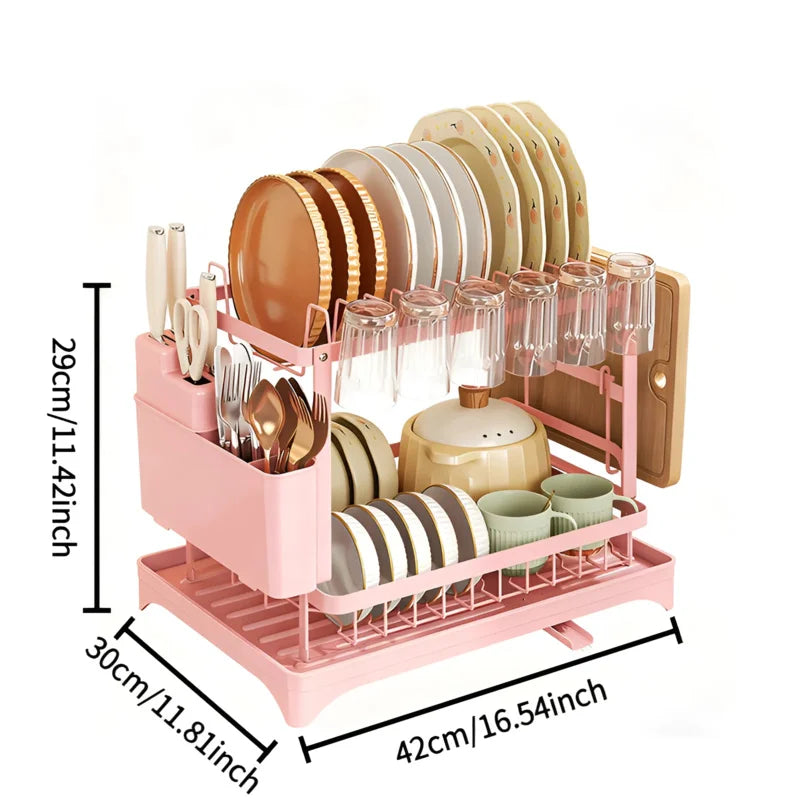 Stainless Steel Dish Rack | Hygienic & Residue-Free Drying | Premium Carbon Steel Construction | Space-Saving Kitchen Organizer Oasis Select