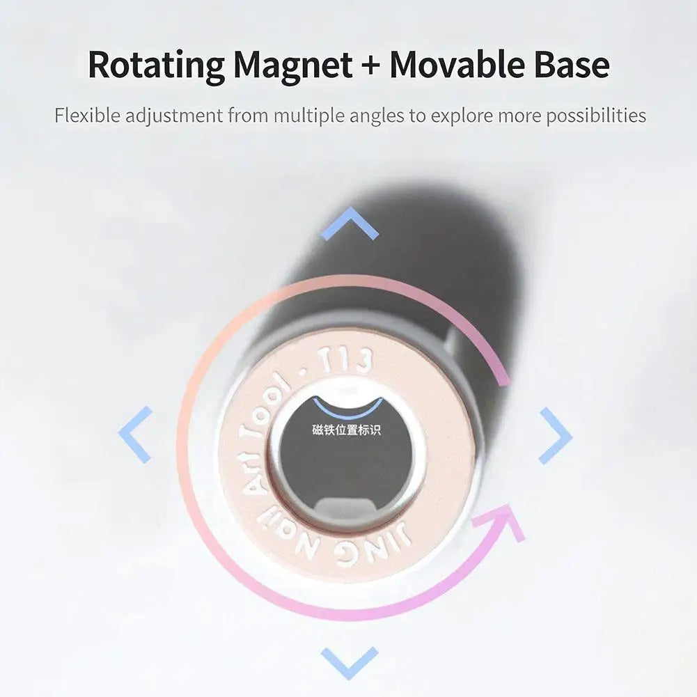 Rotating Cat Eye Nail Magnet Wide Light Glass Bead Multifunctional Strong Automatic Nail Art Magnetic For Gel Nail Polish Oasis Select