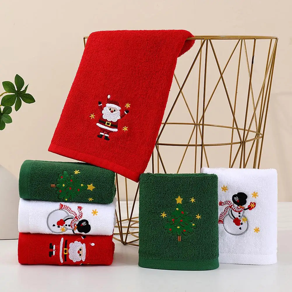 Christmas themed embroidered soft and skin friendly pure Cotton towels suitable for daily kitchen and bathroom use Oasis Select