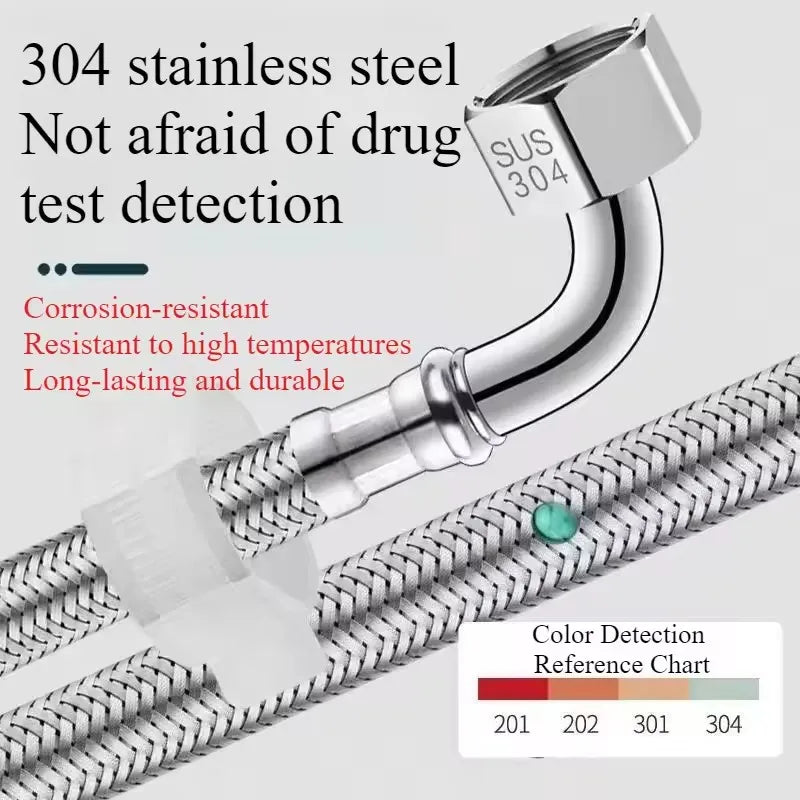 New 90° Bend Pipe Elbow 304 Stainless Steel Braided Hose Water Heater Toilet Explosion-proof High-pressure Hot Cold Water Inlet Oasis Select