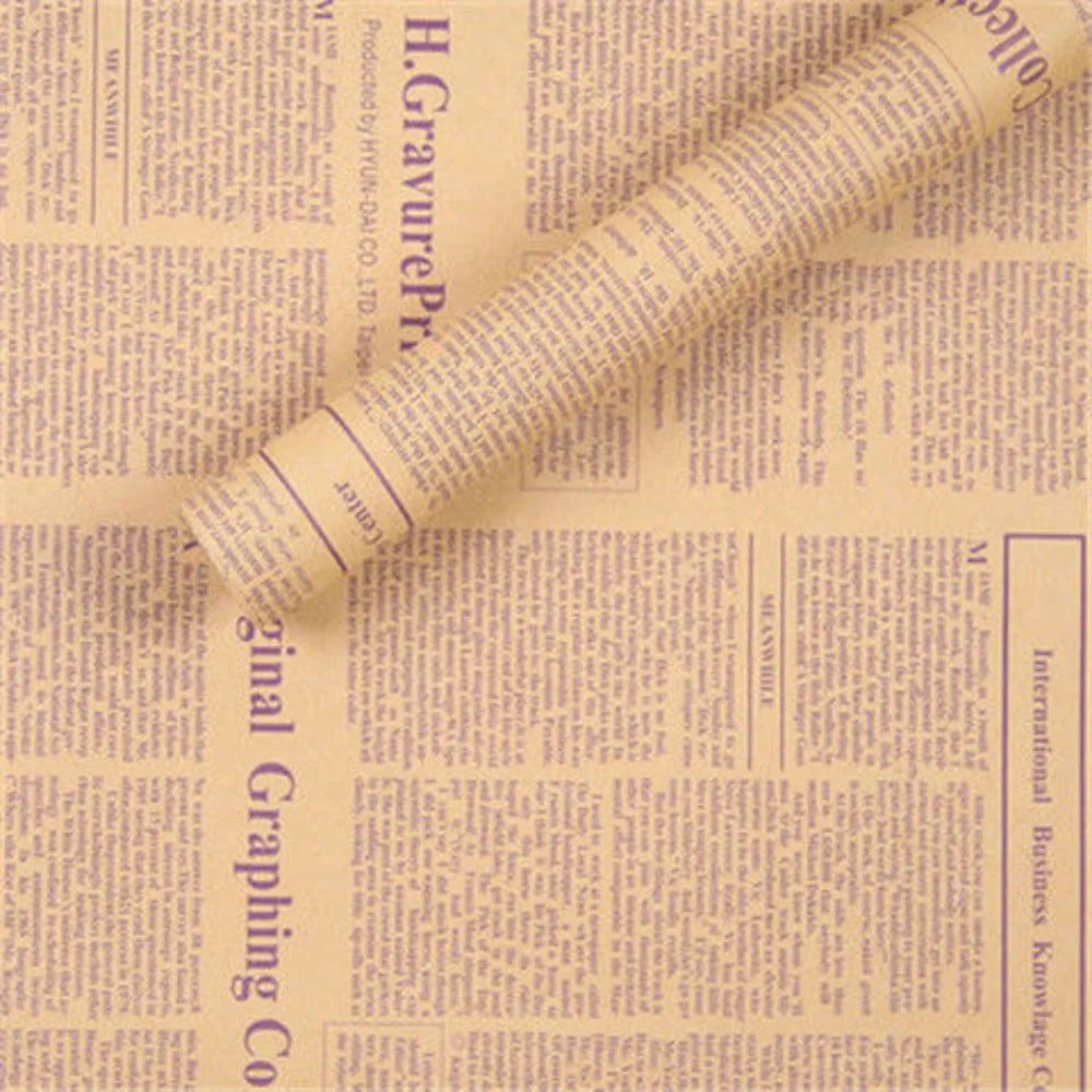 Vintage Newspaper Kraft Gift Wrapping Paper – 50x70cm Sheet