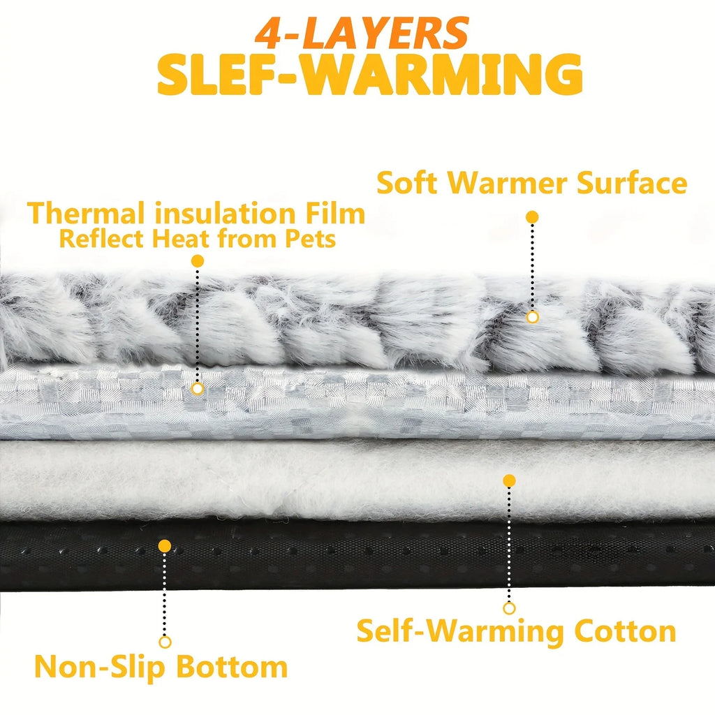 Self-warming Cat and Dog Bed Super Soft Cat Pet Heating Pad Suitable for Indoor Outdoor Anti-slip Heating Cat Pad Warm Blanket Oasis Select