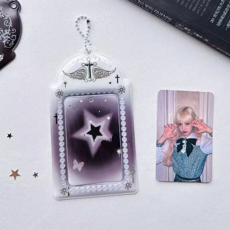 Idol Photo Card Holder Transparent Display Case for Star Chaser Campus Meal Card Storage Pendant Accessory Oasis Select A8