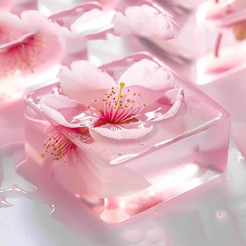 4PCS Niacinamide Cherry Blossom Handmade Soap, Rich in Niacinamide and Cherry Blossom Extract, Gently Cleanses and Moisturizes Oasis Select