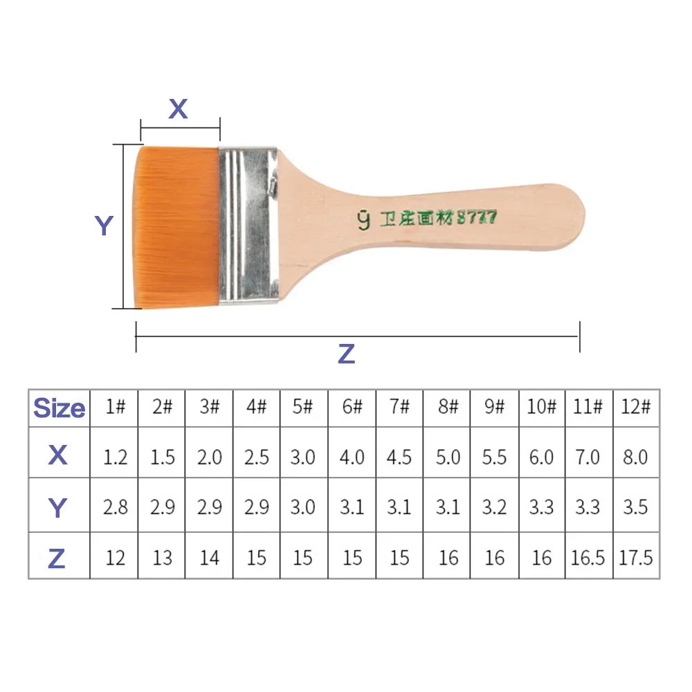 12pcs/set Memory Nylon Paint Brushes Set for Acrylic Oil Drawing Watercolor Wooden Painting Brush Tools Art Supplies Oasis Select