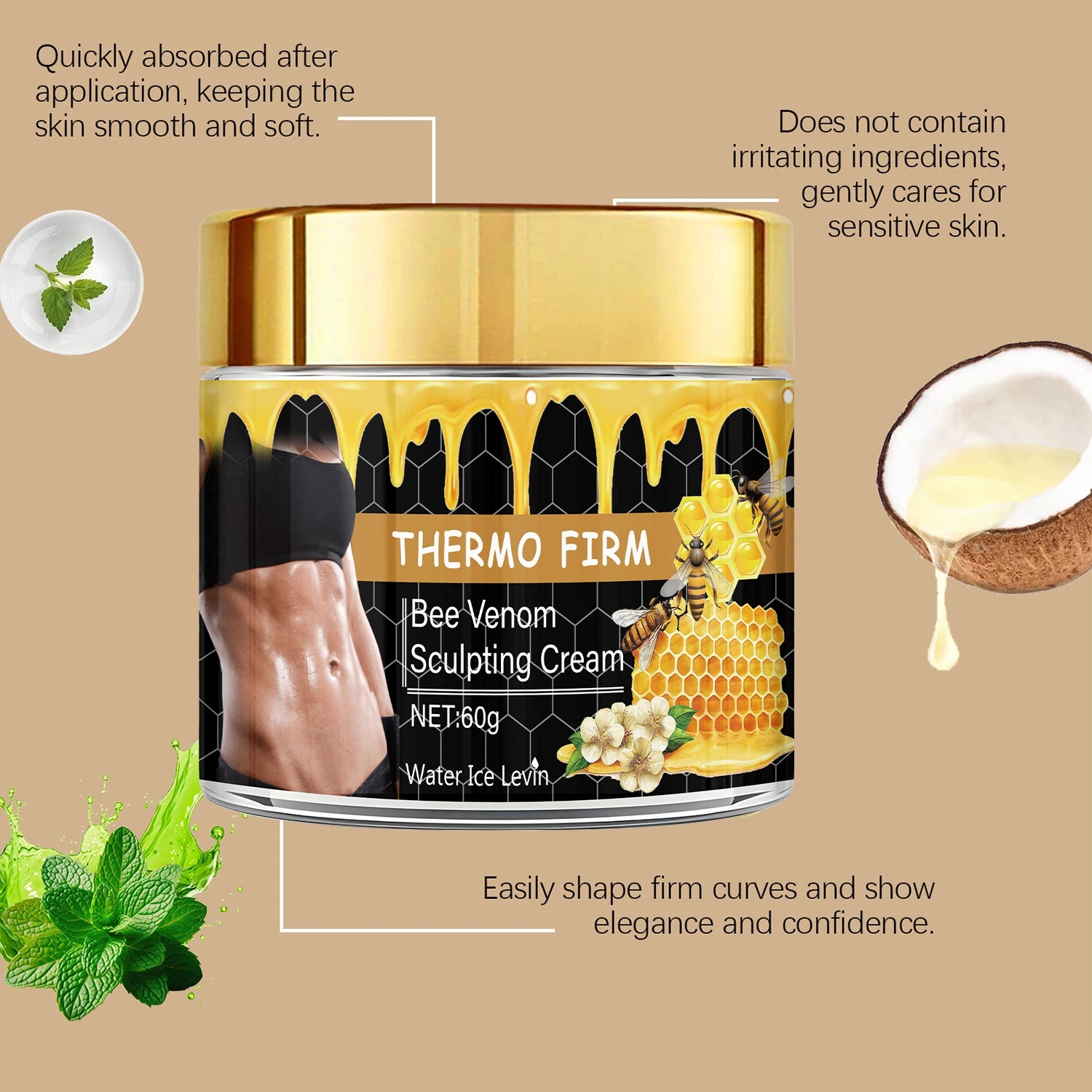 Bee Venom Sculpting Oil – Collagen & Hyaluronic Acid Cream Body Sculpting Cream Oasis Select