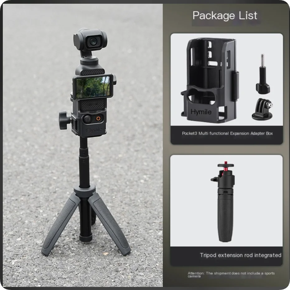 DJI Osmo Pocket 3/4 Extension Bracket Frame + Cold Shoe