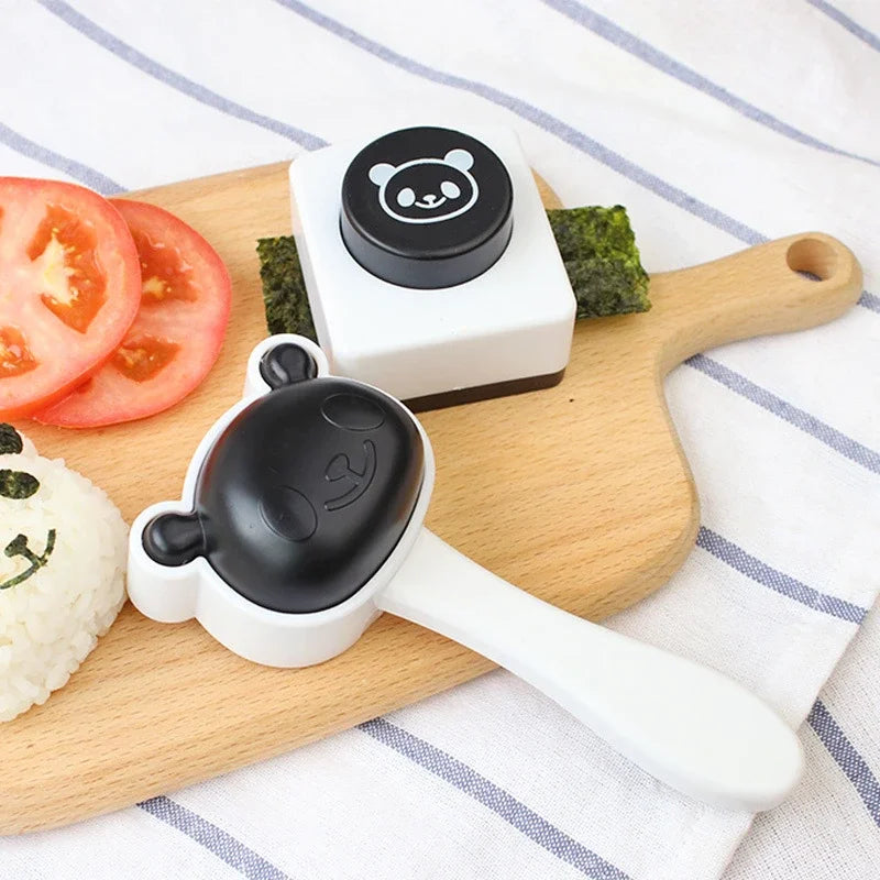 2Pcs/Set Panda Sushi Maker Mould Rice Ball Sushi Mold Nori Cutter Punch DIY Cute Rice Mold for Baby Kid Kitchen Accessories Oasis Select Default Title
