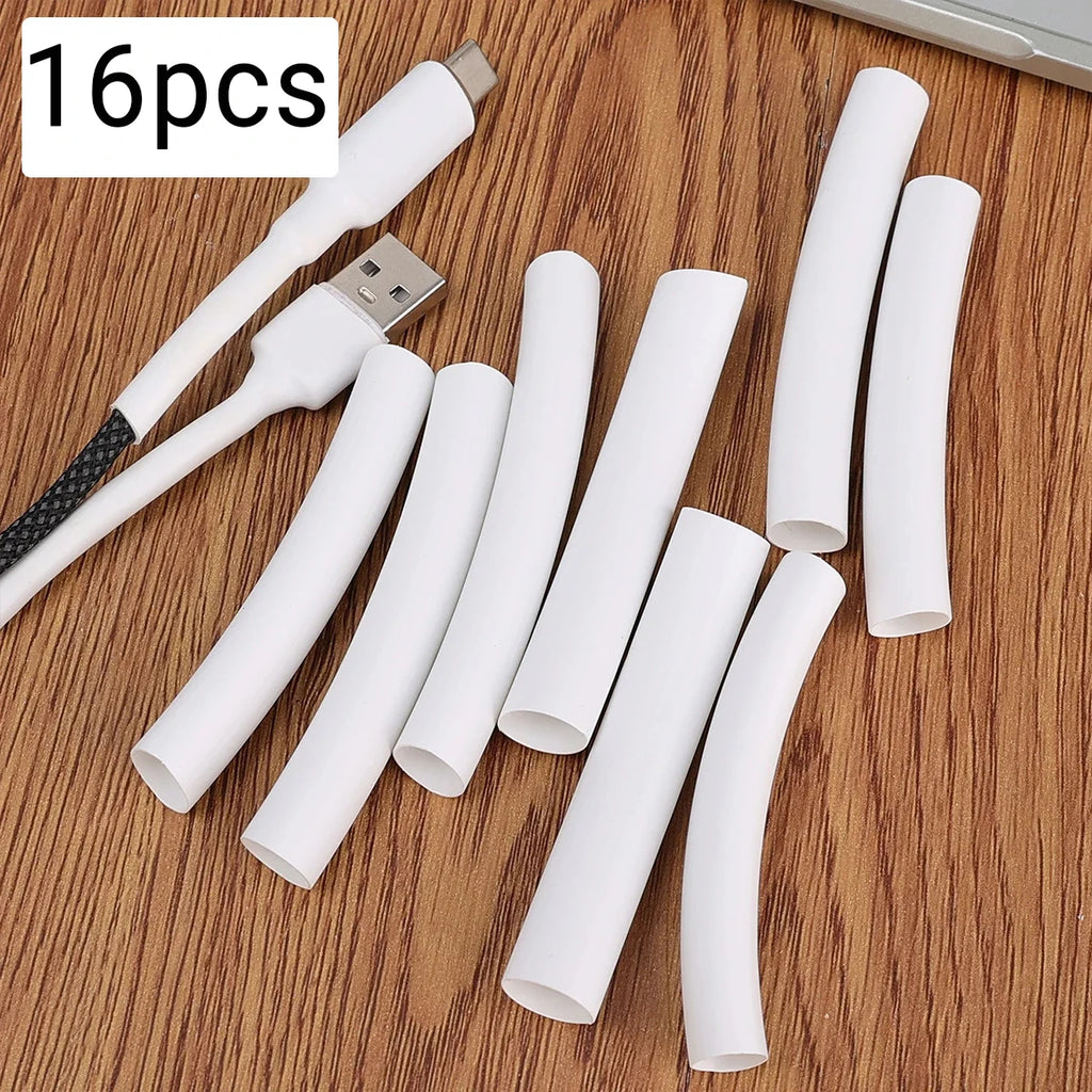 4/8/16pcs Heat Shrink Tube Kit Thermoresistant Tubing Heat Shrink Wire Wrapping Charging Data Cable Insulation Sleeved Protecter Oasis Select 16pcs