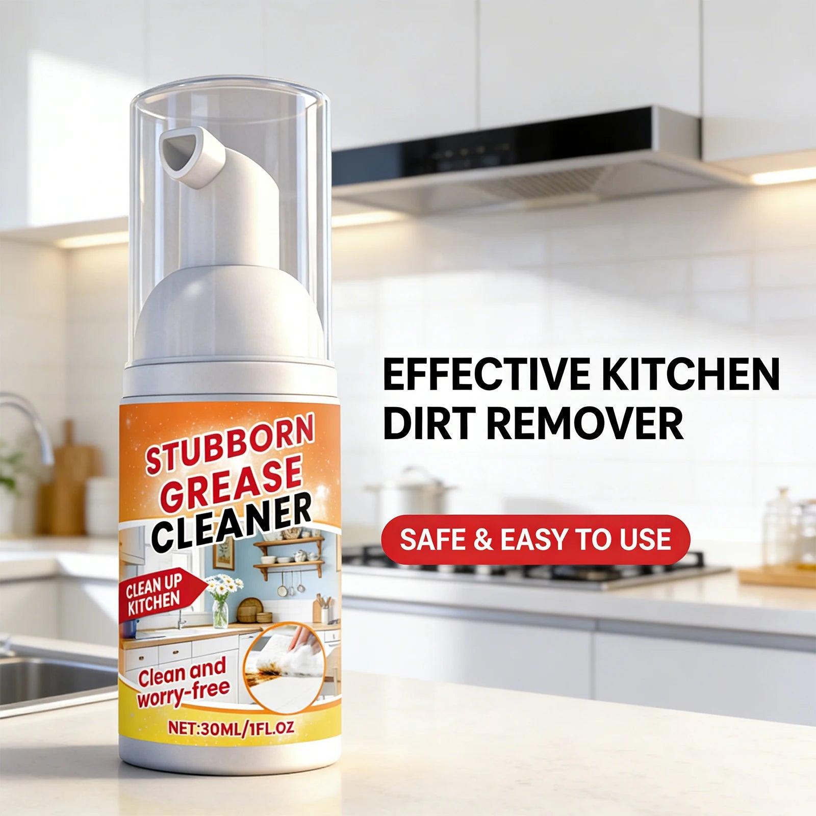 Kitchen Foam Cleaner Dirt Stain Remove Oil and Grease Multipurpose Cleaner Foam Spray for Oven Kitchen Degreaser Products 30ml Oasis Select