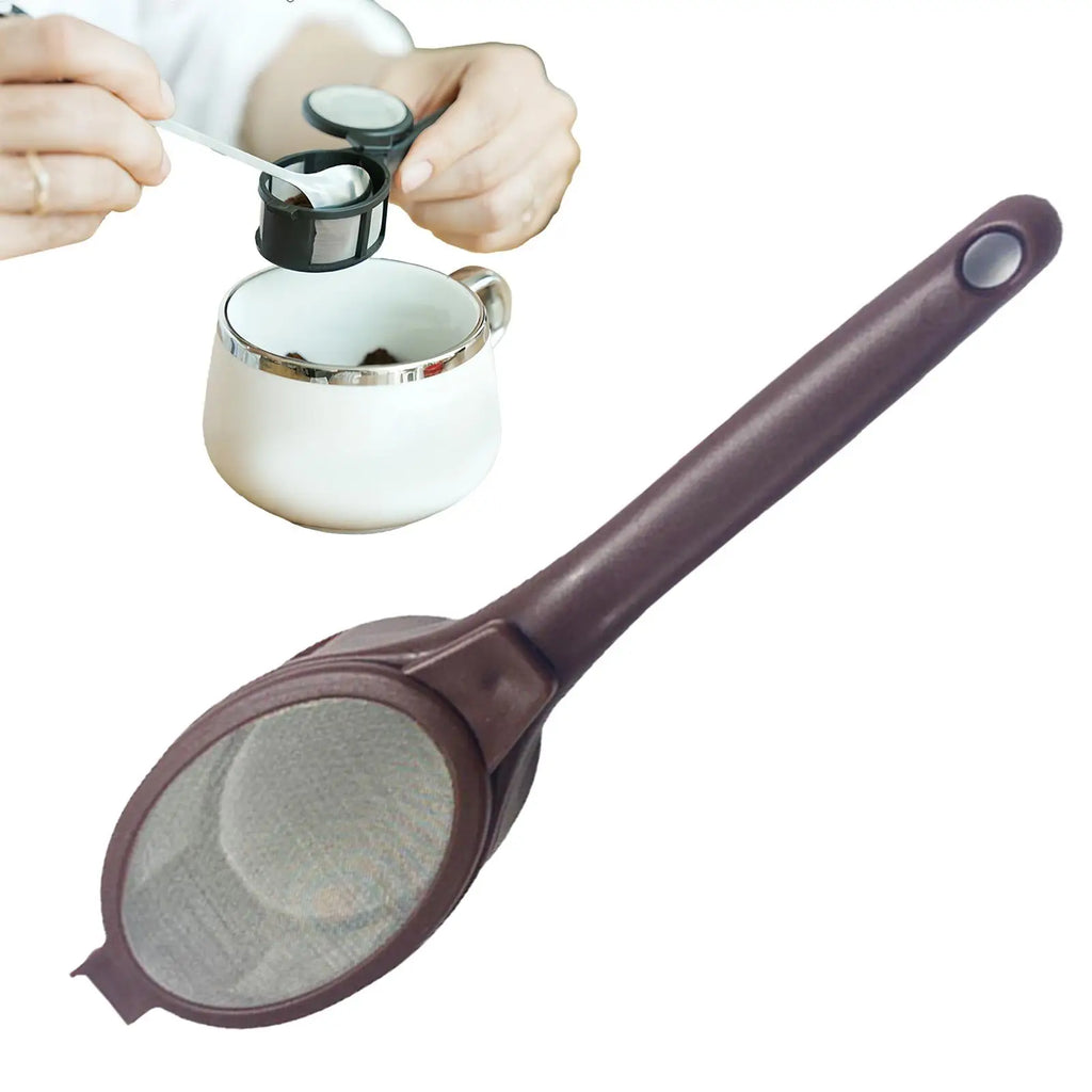 Coffee Capsule Powder Filter Spoon Tea Strainer Spoon Coffee Filter Spoon Portable Fine Mesh Filter with Handle for Coffee Tea Oasis Select